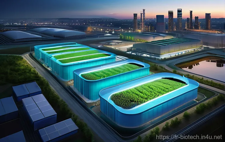 기후 변화와 바이오테크 - **Prompt:** A serene and vibrant rural landscape showcasing advanced sustainable agriculture. In the...