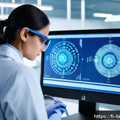 백신 개발 동향 - A highly detailed scientific laboratory scene showcasing a researcher in a modern lab coat examining...