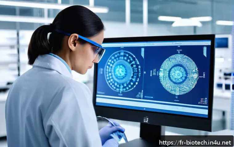백신 개발 동향 - A highly detailed scientific laboratory scene showcasing a researcher in a modern lab coat examining...