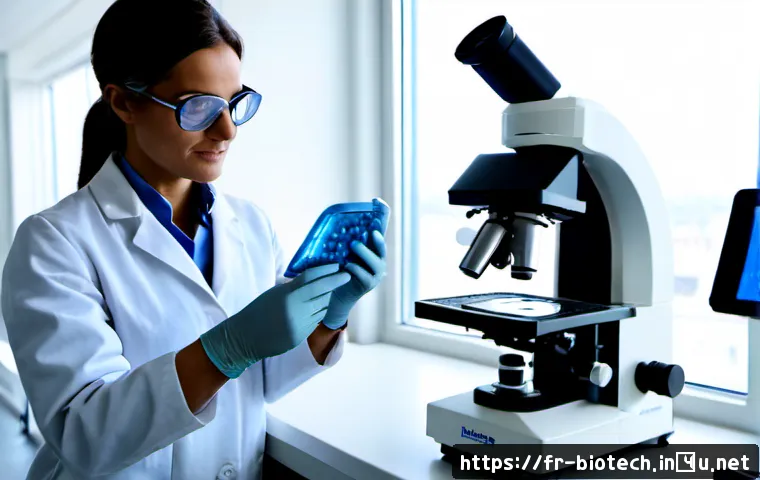 Home 17 재생 의학 - Photorealistic regenerative medicine laboratory in France, a focused female scientist in a white lab...